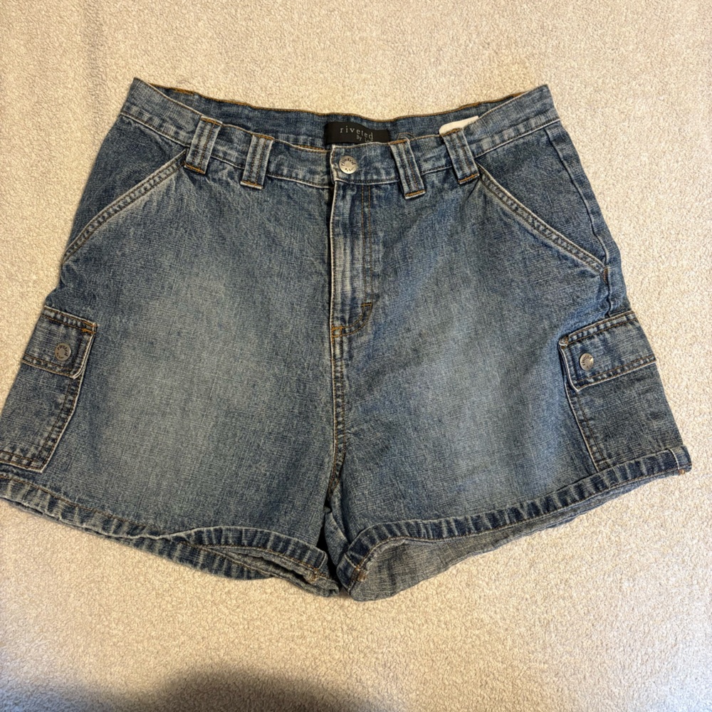 Lee Denim Cargo Shorts in Blue Wash